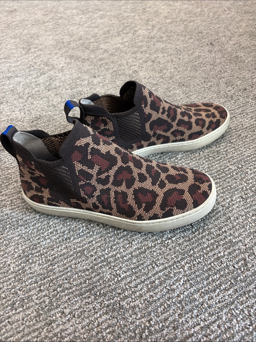 Rothy's Leopard Knit Slip-On Sneakers - Brown & Black - Picture 2 of 4